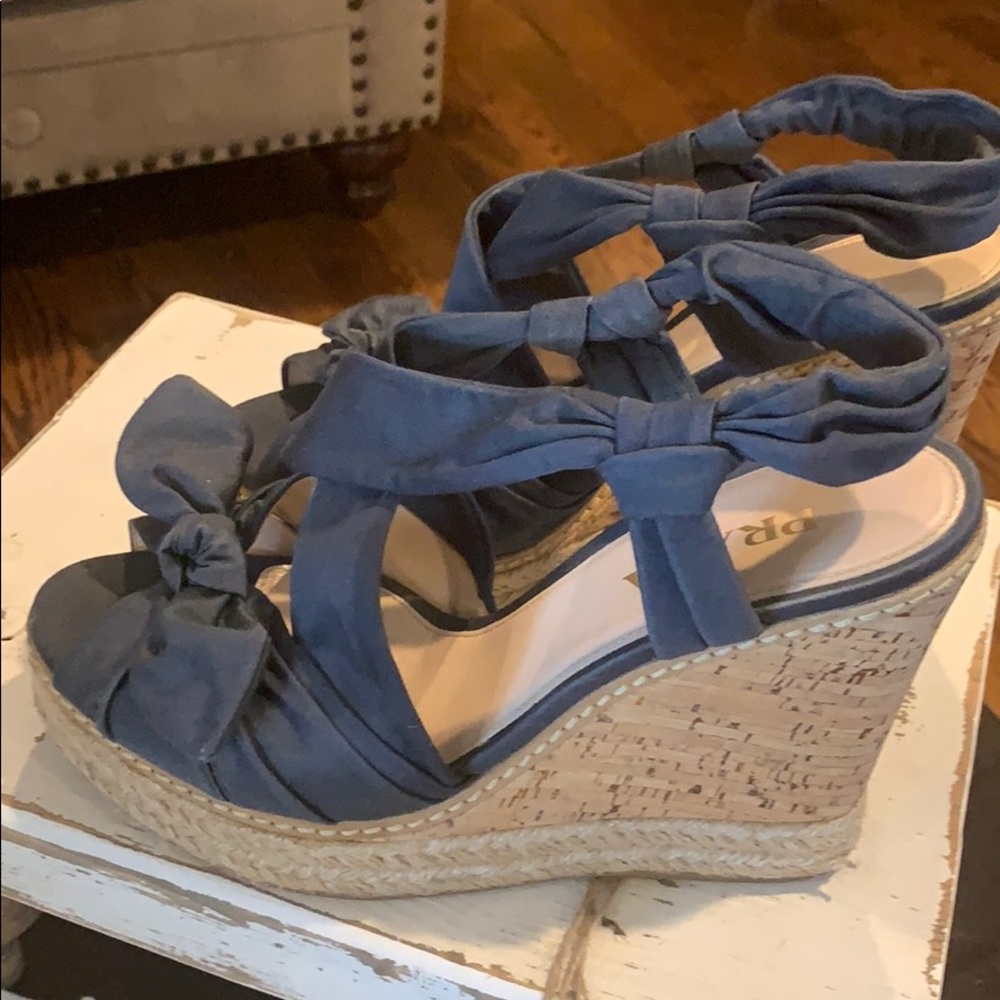 Prada bow cork wedges - Picture 5 of 9